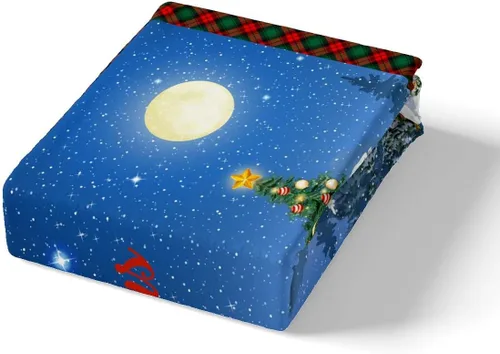 Vista 5 de Funda de edredón de Feliz Navidad para niños, jóvenes y adultos, juego de ropa de cama de Papá Noel de Navidad, diseño de copos de nieve, árbol