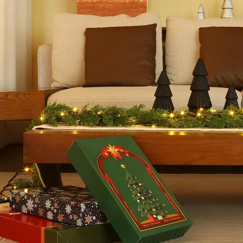 Vista 8 de Breeze Touch Guirnalda de Navidad de 6 pies con luces de cedro preiluminada, guirnalda de cedro realista para chimenea, barandilla de escaleras