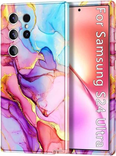 Vista 17 de Btscase para Samsung Galaxy S25, [Probado contra caídas de grado militar] Funda protectora de diseño de patrón de mármol, resistente, delgada