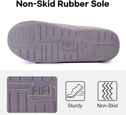 Vista 5 de LongBay Pantuflas ajustables para mujer, de espuma viscoelástica, cómodas, anchas, para diabéticos, para casa, Edema, neuropatía ortopédica