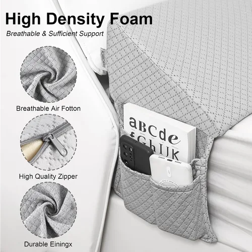 Vista 5 de Almohada de cuña tamaño matrimonial para cabecera / relleno de espacio entre cabecera y cama, almohada de cuña para cabecera / relleno de espacio