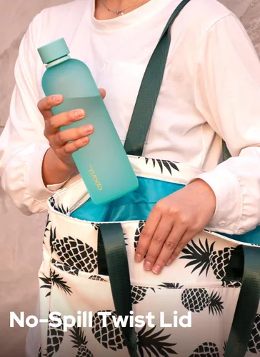 Vista 4 de Opard Botella de agua delgada de 27 onzas, botella de agua de plástico apta para lavavajillas, sin BPA, parte superior con rosca a prueba de fugas