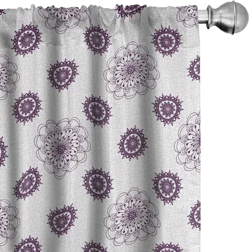Vista 15 de Lunarable Cortinas para ventana para mascotas, divertidos personajes de gatos, estilo artístico, gatitos juguetones, animales peludos, decoración