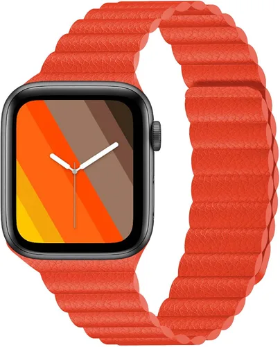 Vista 10 de Compatible con Apple Watch Band 1.732 pulgadas, 1.654 pulgadas, 1.575 pulgadas, 1.496 pulgadas. Correa de piel ajustable mejorada con sistema