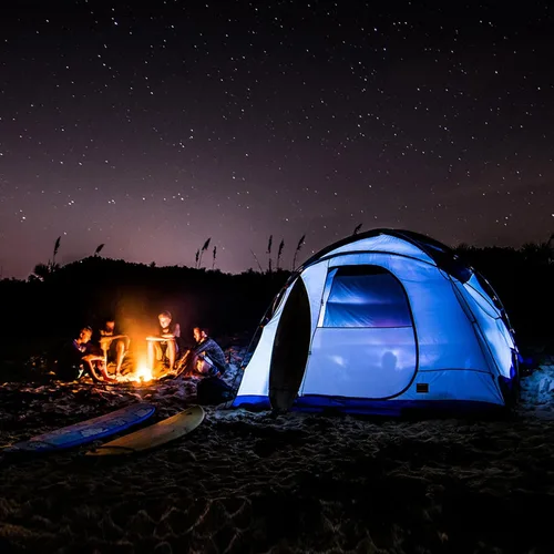 Vista 7 de Altavoz Bluetooth al aire libre, IP65 impermeable altavoz inalámbrico con 3 modos de luz, altavoz portátil para acampar al aire libre, regalo