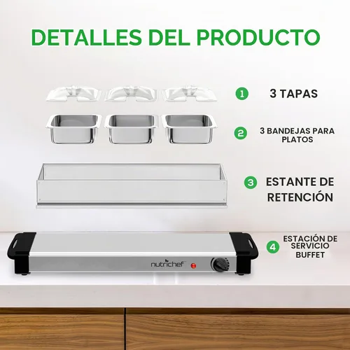 Vista 5 de 2 ollas eléctricas de cocción lenta Nutrichef (calentador de alimentos de acero) (PKBFWM26)., Acero