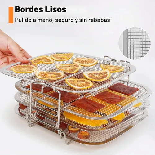Vista 5 de SICHEER Estante deshidratador de acero inoxidable de 4 niveles para Instant Vortex Plus 6QT