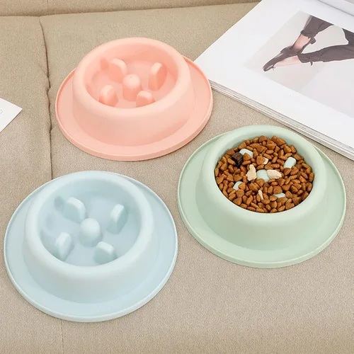 Vista 6 de Comedero lento para perros, cuenco redondo interactivo con forma divertida, cuencos para detener la asfixia para perros pequeños, comedero lento