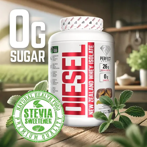 Vista 6 de PERFECT SPORTS Diesel 100% Proteína aislada de suero de Nueva Zelanda Endulzada con Stevia, sin ingredientes artificiales, Keto 0 g