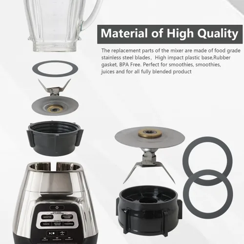 Vista 5 de Repuesto para Oster Osterizer Blender Ice Blade Acero Inoxidable, Kit de Reparación de Mezcla con Base de Tarro de Licuadora y Anillo de Sellado