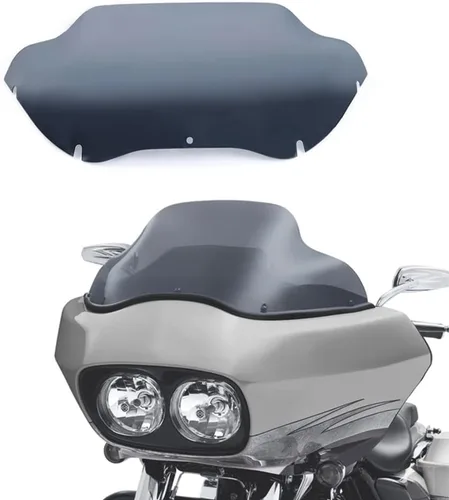 Vista 10 de Parabrisas Negro de 9.5 pulgadas Divisor de Viento Compatible con Harley Davidson Touring Road Glide FLTR 1998-2013 (Tintado)