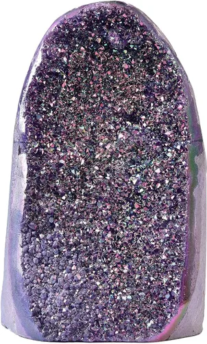Vista 13 de JIC Gem Racimos de cristal de amatista natural, piedra de cuarzo en bruto de color púrpura profundo, geoda, espécimen para decoración del hogar