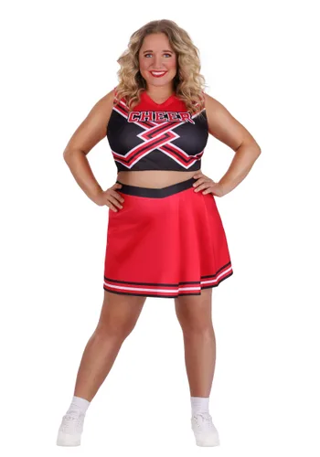 Vista 2 de Disfraz de porrista roja talla plus para mujer Multicolor