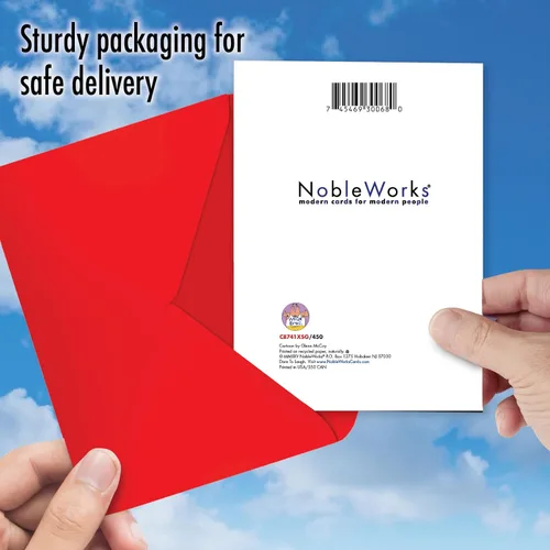 Vista 5 de NobleWorks Divertida tarjeta de felicitación de Navidad con sobre de 5 x 7 pulgadas (1 tarjeta) Feliz Navidad, días libres de accidentes, C8741XSG