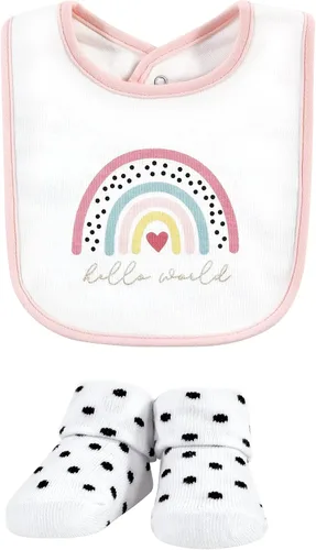Vista 176 de Hudson Baby Conjunto de babero y calcetines unisex de algodón para bebé