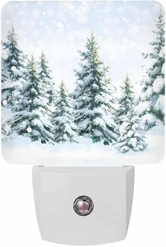 Vista 14 de Luces nocturnas decorativas enchufables a la pared, lámpara LED para niños, sensor de atardecer a amanecer, estrella de copo de nieve de Navidad