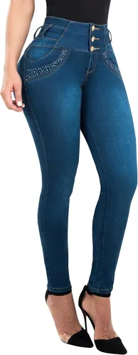 Vista 2 de Fiorella Shapewear Levantador de Butt Mujeres Jeans de Alta Altura Cintura Push Up Levanta Cola Pantalones Colombianos 512DB