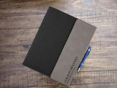 Vista 5 de Cartera personalizada. Regalos profesionales de negocios. Padfolio personalizado. Carpeta organizadora de cartera de negocios corporativos. Soporte