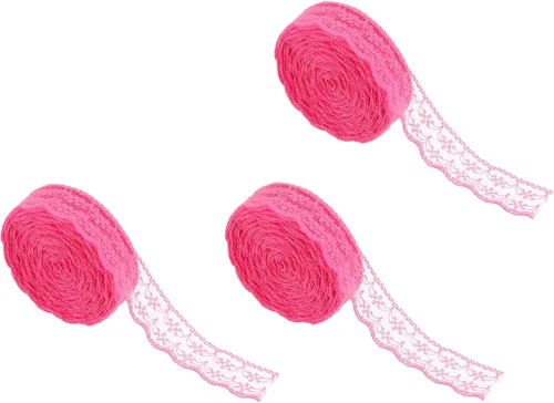Vista 56 de MECCANIXITY 8 Yard Lace Trim Ribbon, 0.9 Inch Wide Vintage Floral Pattern Crochet Lace Edge Ribbon Trimming for DIY Sewing Crafts Gift Wrap Wedding