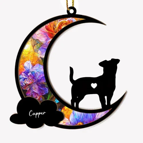 Vista 18 de Adorno conmemorativo personalizado para atrapasoles para perros, nombre personalizado y razas de perros, regalo para amantes de los perros, adorno