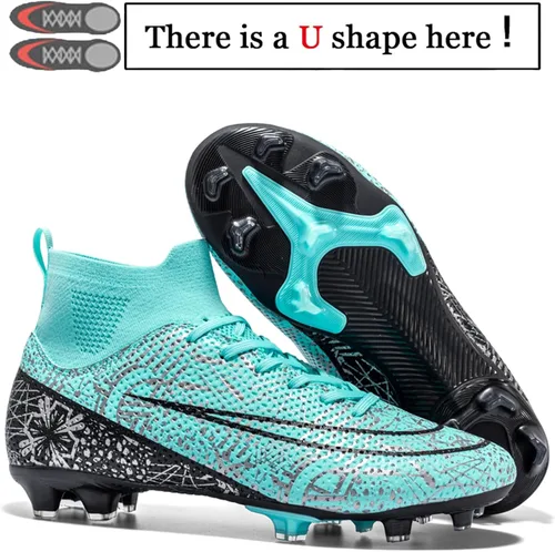 Vista 2 de WINGFAI Zapatos de fútbol para hombre, para exteriores, césped interior, tenis de entrenamiento de fútbol profesional, botas de fútbol atléticas