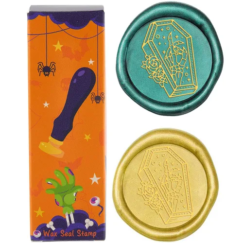 Vista 10 de CRASPIRE Sello de cera de Navidad con diseño de copos de nieve, cornamenta de árbol, retro, 0.98 pulgadas, latón extraíble con mango de madera