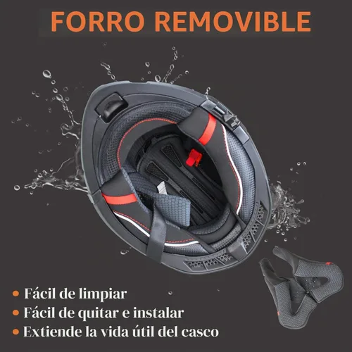 Vista 6 de Modular Motorcycle Helmet for Men Women, Flip Up Full Face to Open Face Helmet, DOT & FMVSS 218 Certified, Dual Visor, Removable & Washable Liner