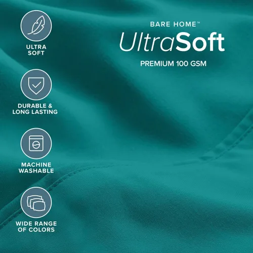 Vista 15 de Bare Home Sheet Set 1800 Ultra-Soft with 2 Pillowcases (Twin XL, Dark Blue)