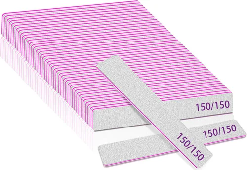 Vista 8 de BLESWIN 12 limas de uñas de grano 60/60, limas de uñas jumbo para uñas acrílicas, lima de uñas de doble cara para manicura, pedicura y uñas acrílicas