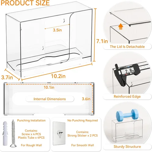 Vista 3 de Cq acrylic Dispensador de toallas de papel multipliegue y caja para baño, hogar, encimera y cocina, soporte transparente para servilletas de toalla