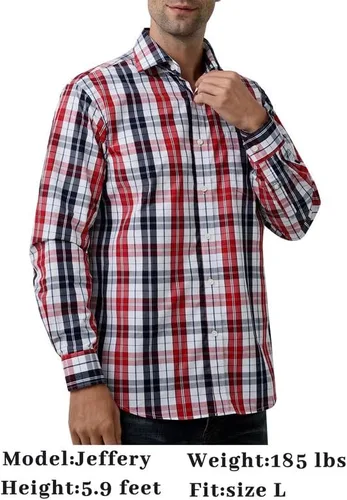 Vista 5 de Double Pump - Camisa de algodón para hombre, de manga larga, con botones y ajuste regular