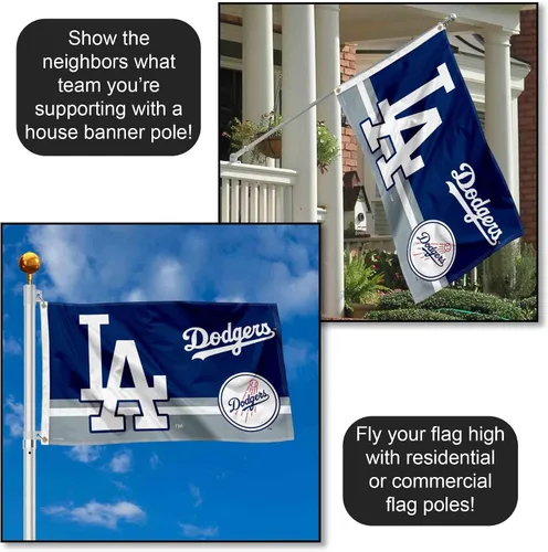 Vista 3 de WinCraft Bandera de Los Angeles Dodgers Logo Insignia de 3 x 5 pies con ojales