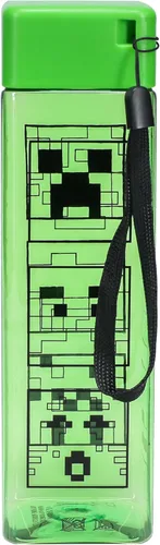 Vista 4 de Minecraft - Botella de agua cuadrada de plástico de viaje con correa para la muñeca 16.9 fl oz (17 fl oz)