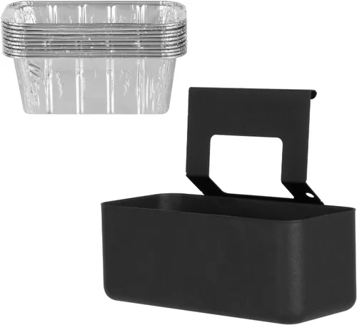 Vista 9 de Bandeja de grasa para parrilla con clip para Char-Broil y Kenmore Bandeja de grasa para parrilla al aire libre, recolector de grasa para parrillas