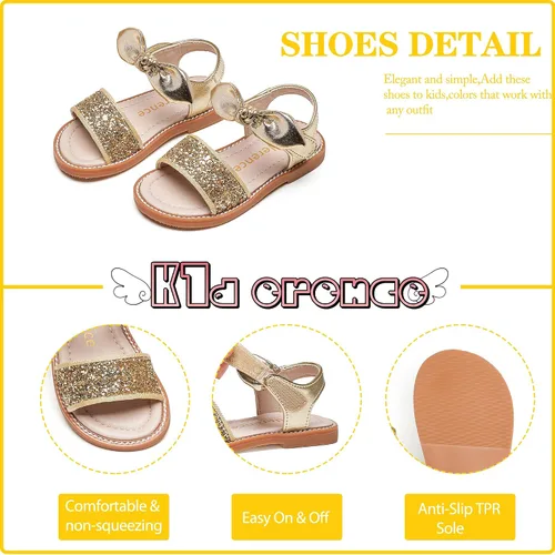 Vista 4 de Kiderence Sandalias para niñas pequeñas, zapatos de verano para niñas pequeñas
