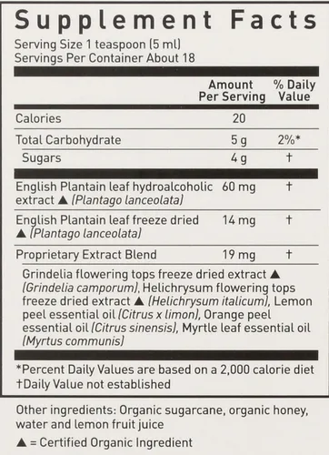 Vista 3 de Gaia Herbs, GaiaKids - Jarabe de bienestar bronquial, salud inmunológica, calmante para la garganta y apoyo respiratorio, sabor orgánico de miel