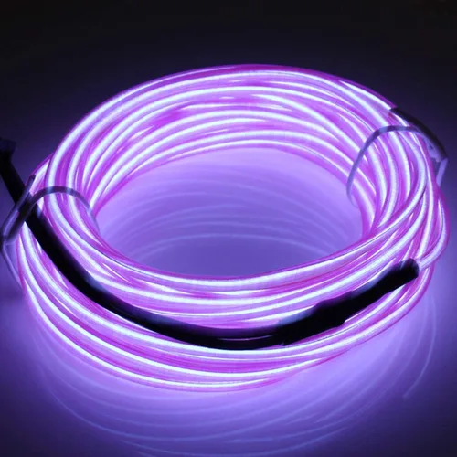 Vista 30 de JIGUOOR - Tira de luces de neón brillantes con cable EL y paquete de baterías, de 9.8 pies, 360 ° de iluminación, para bricolaje, festivales, Azul