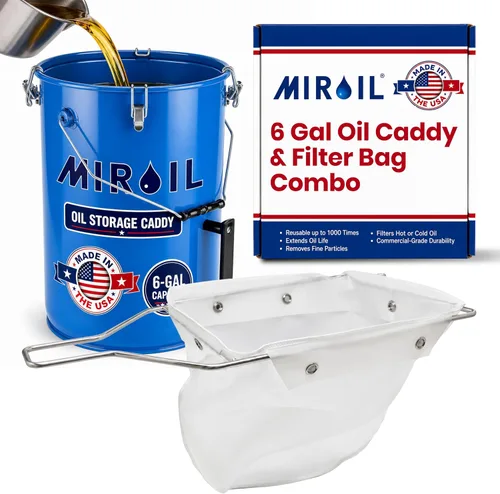 Vista 16 de MirOil CONE2B - Juego combinado de bolsa de filtro y marco para freidora, bolsa coladora reutilizable duradera y marco de soporte de metal para uso