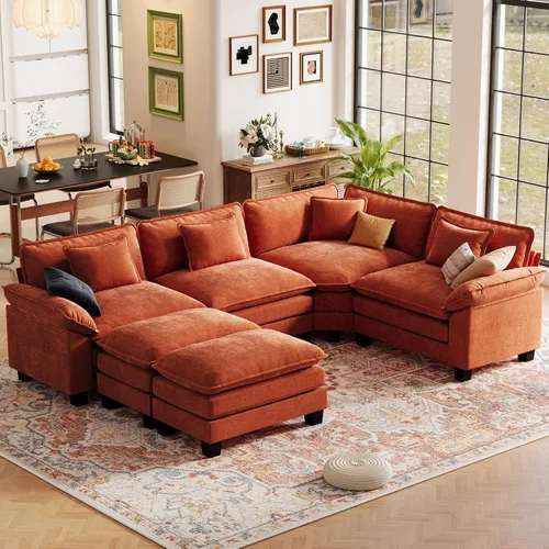 Vista 103 de CDCASA Silla de acento de gran tamaño de 50'' con otomana Asiento extra ancho y profundo estilo sofá nube para sala de estar, dormitorio, rincón