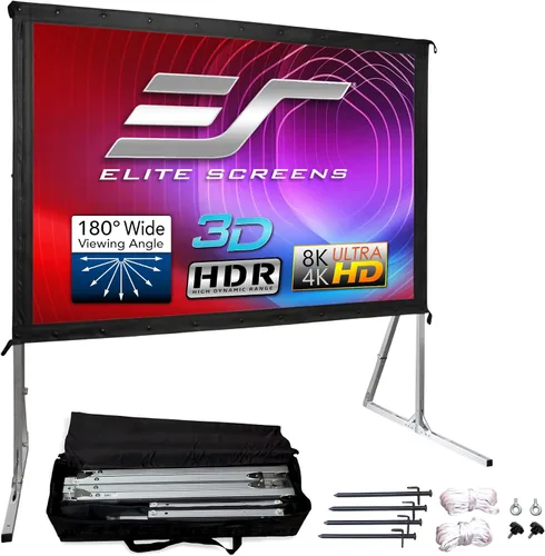 Vista 12 de Pantalla para proyector al aire libre con soporte 16:9, 8K 4K Ultra HD 3D, plegable y rápida YardMaster 2 Rear Projection