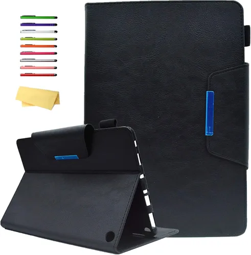 Vista 13 de Funda para tableta Amazon Kindle Fire HD 8 (8ª/7ª/6ª generación, 2018/2017/2016), con portalápices, bolsillo para tarjetas, imán de piel sintética