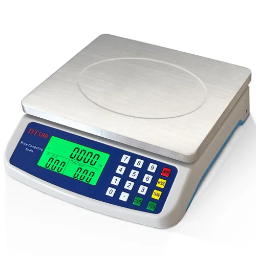 Vista 9 de Gran báscula digital de cocina 40kg/88lb de acero inoxidable, báscula de precios y conteo, báscula para delicatessen con pantalla LCD para hornear