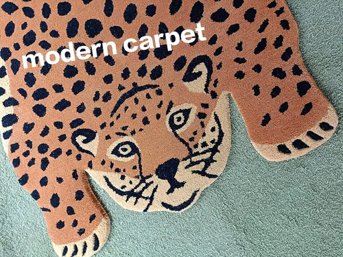Vista 7 de Modern Carpet - Alfombra de tigre tibetano de 3 x 5 pulgadas, 100% lana, hecha a mano, para habitación de niños, dormitorio, alfombra