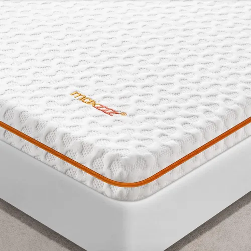 Vista 4 de Maxzzz Cubrecolchón de espuma viscoelástica de 2 pulgadas, tamaño individual, cubrecolchón de bambú para cama, colchón ventilado, felpa certificada