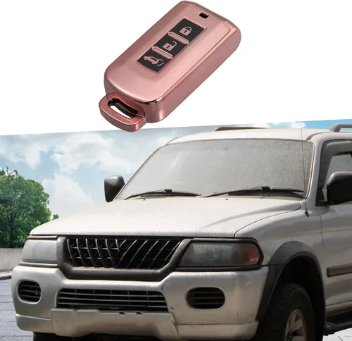 Vista 2 de Funda para llavero de TPU para Mitsubishi Montero Sport 1997-2004 TPU Rosa, Negro