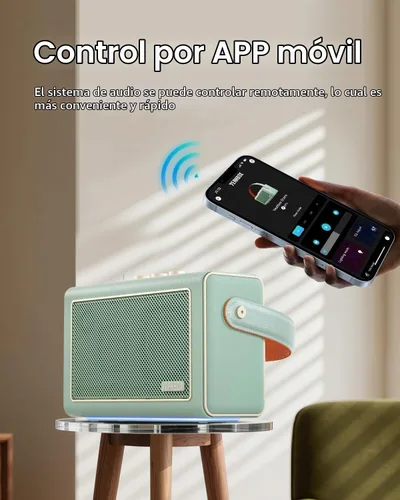 Vista 8 de YEAHBOX Starro - Altavoz Bluetooth de 3 vías con doble DSP, Bluetooth 5.3, graves y agudos ajustables, modo de ruido blanco, control de aplicación