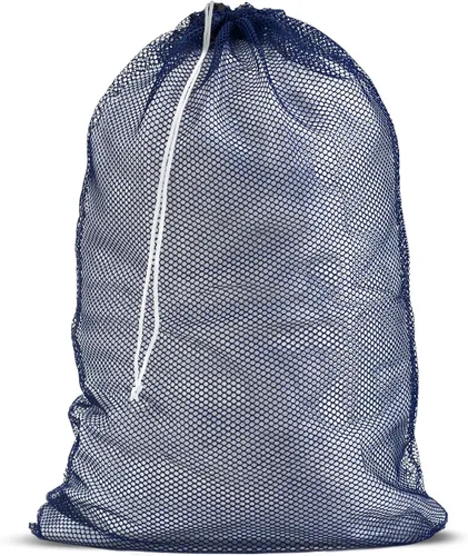 Vista 15 de Bolsa de lavandería de malla XL de Handy Laundry - Duradera, lavable a máquina con cierre de cordón seguro - Perfecta para dormitorios Negro