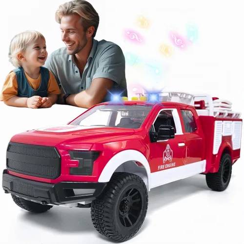 Vista 8 de Gran coche de policía de juguete con luces y música, una camioneta de juguete con puertas que se abren, para niños a partir de 3 años.
