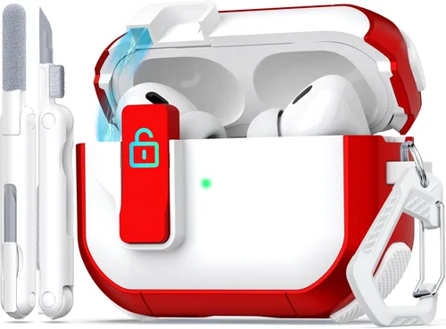 Vista 9 de Funda para AirPods de 4ª Generación, Diseño Transparente con Tapa Emergente Automática, Incluye Herramienta de Limpieza, Duradera y Resistente a