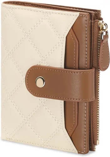 Vista 8 de SENDEFN - Carteras pequeñas para mujer, cartera compacta con bloqueo RFID, de cuero, plegable, con bolsillo para monedas y cierre, A-baby Azul